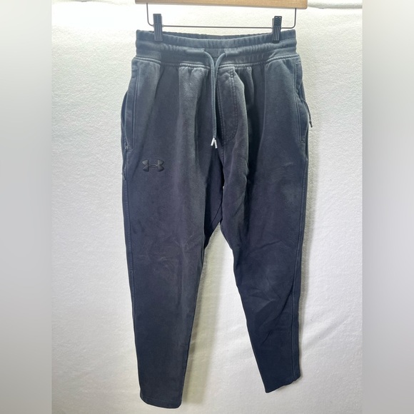 Under Armour Coldgear Sweatpants Joggers Mens M Fitted Black Pockets 1910 - Picture 1 of 9